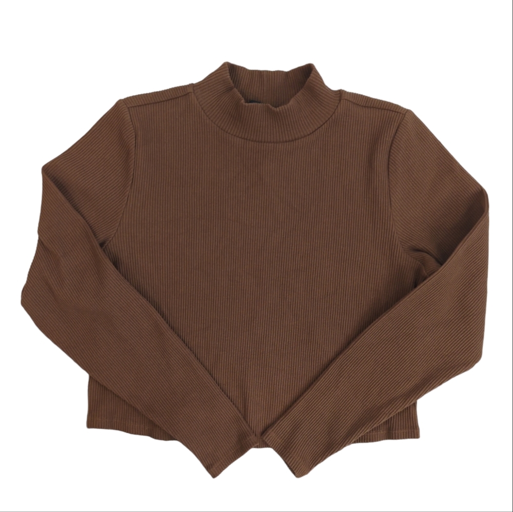 Eloquii cropped sweater, brown ribbed, NWT, size 18-20
